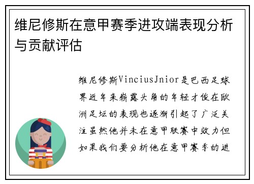 维尼修斯在意甲赛季进攻端表现分析与贡献评估